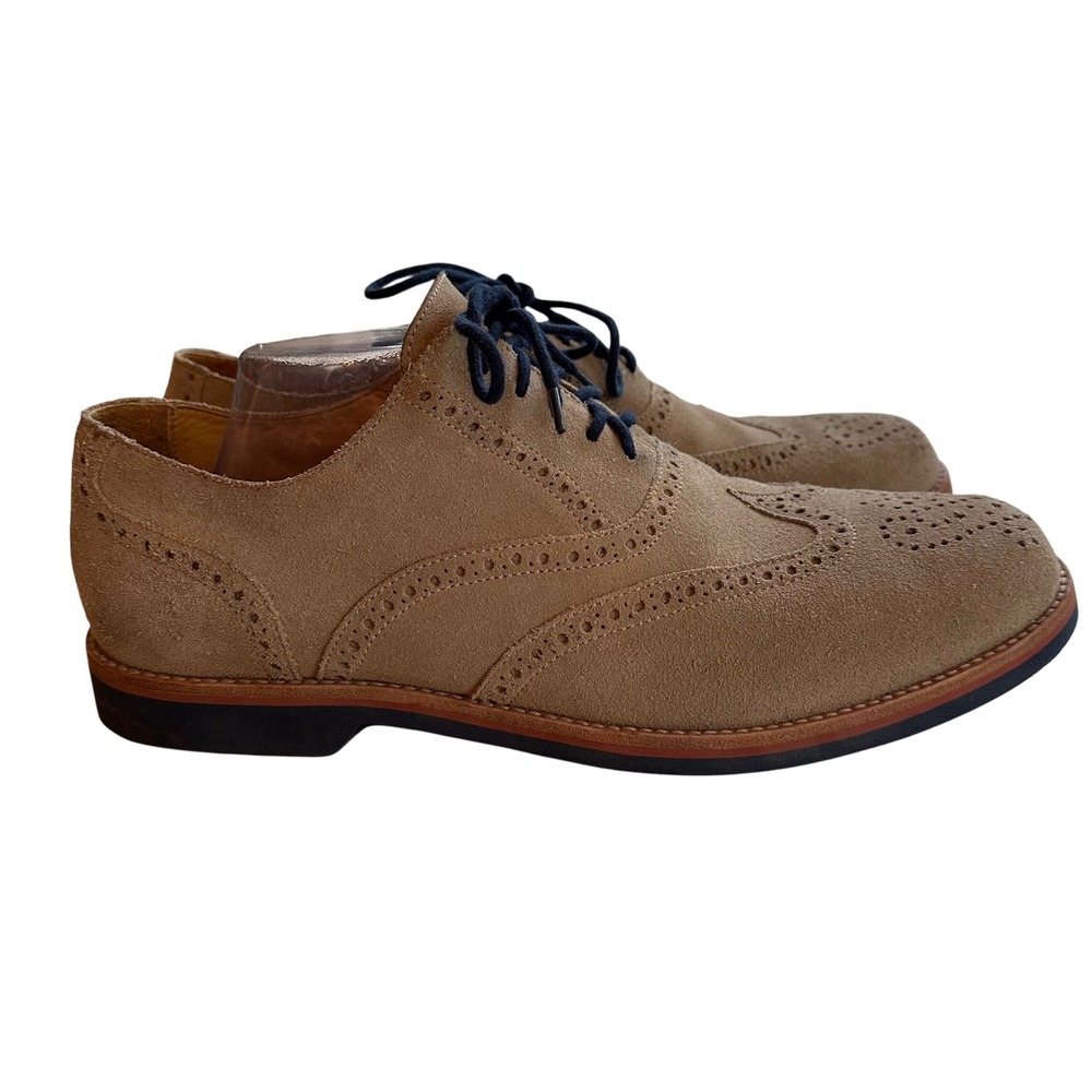 Peter Millar Men's Tan Suede Wingtip Brogues Casual Dress Shoes Size‎ 12M